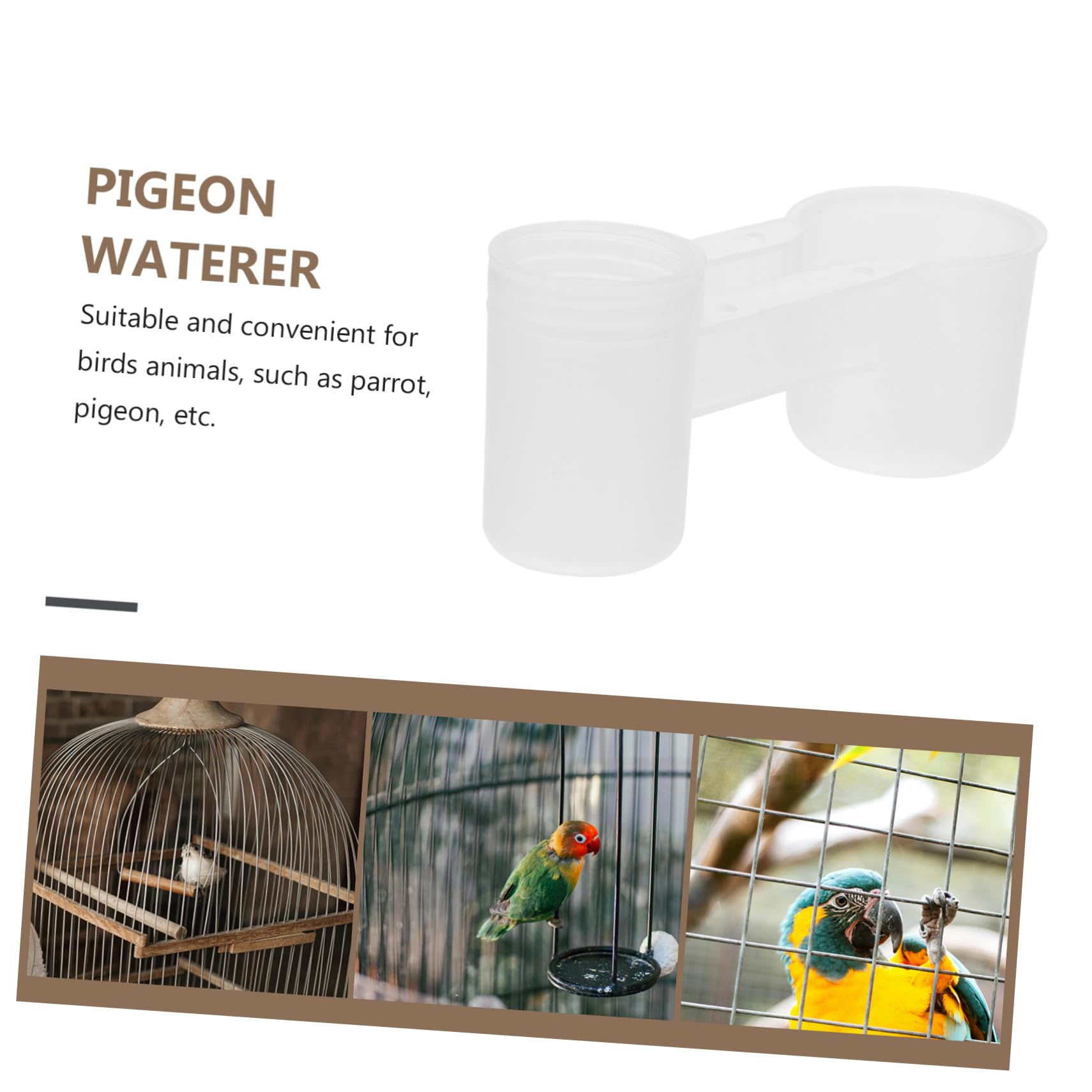 BESPORTBLE Dispenser Acqua per Piccioni 10 Pezzi in Plastico Bianco Doppia Uscita, Resistente e Facile da Pulire, per Uso Domestico e Negozi di Animali