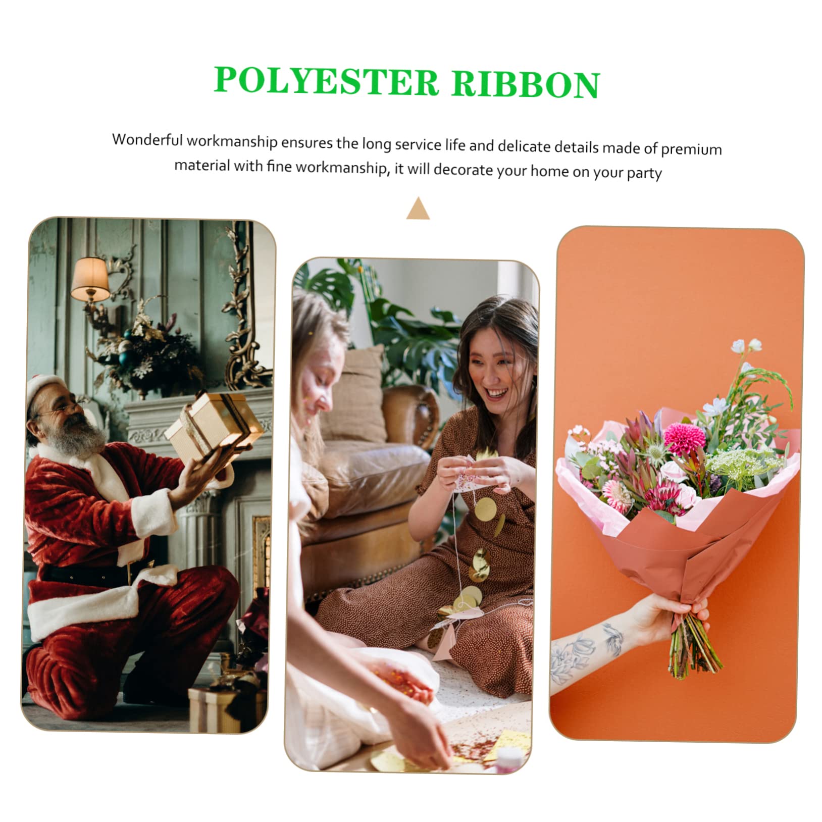 Tofficu 5 Sets Regenbogen-polyesterbänder Dünne Bastelbänder Für Dekorationen Vielseitige Geschenkverpackungsbänder 13 Rollen * 5
