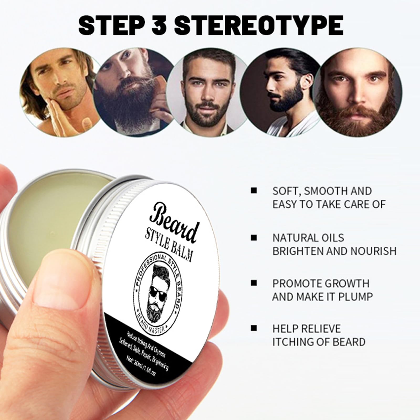 Kit Barba Uomo,Olio Barba,Shampoo Barba,Balsamo Barba,Anti-Crespo,Idratante E Modellante,Regalo Perfetto Per Uomini, Mariti O Padri