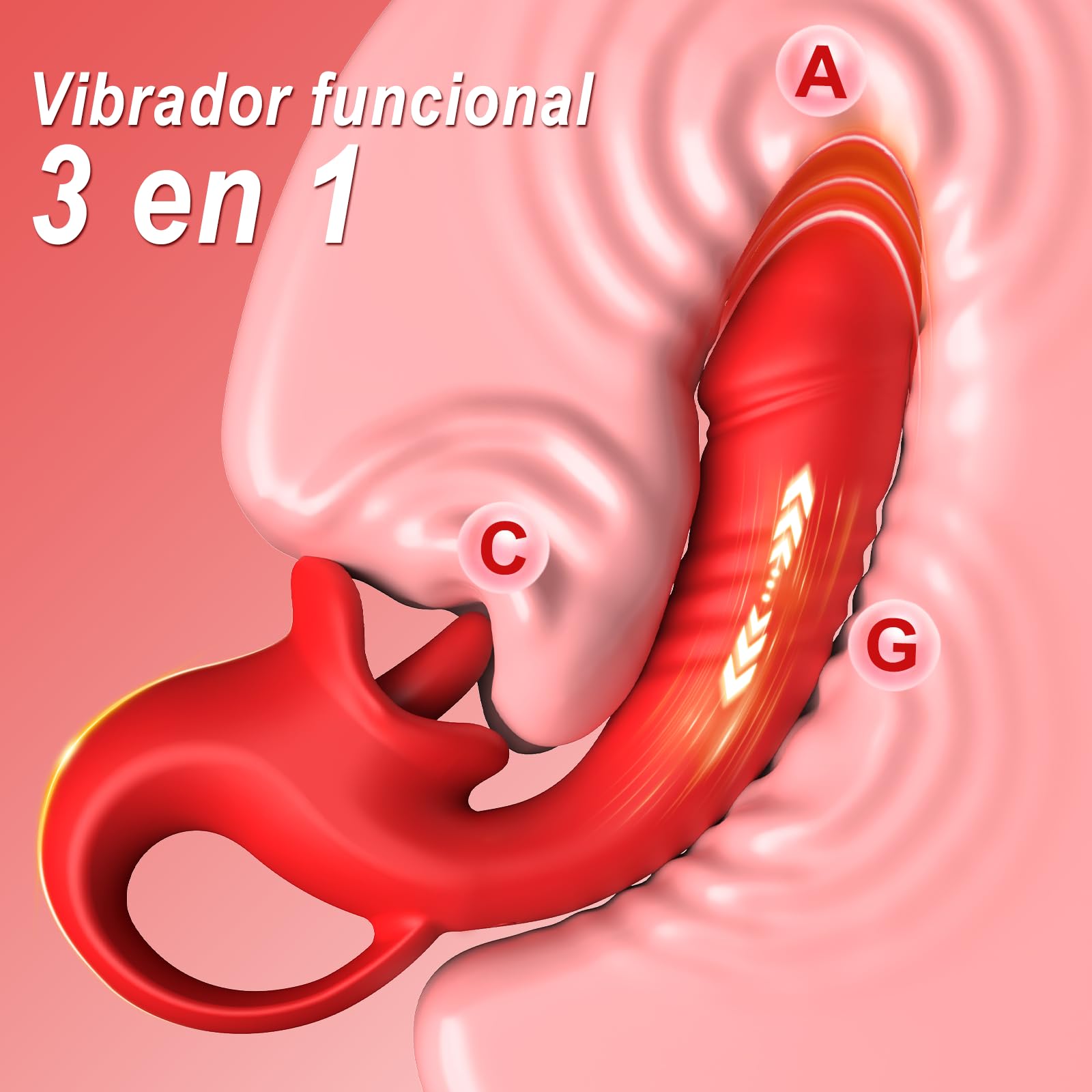 Vibrador para Mujer con Función de Embestida y 10 Modos de Lengua - Juguete Sexual para Estimulación del Punto G y Clítoris, Vibrador de Lengua con Múltiples Patrones