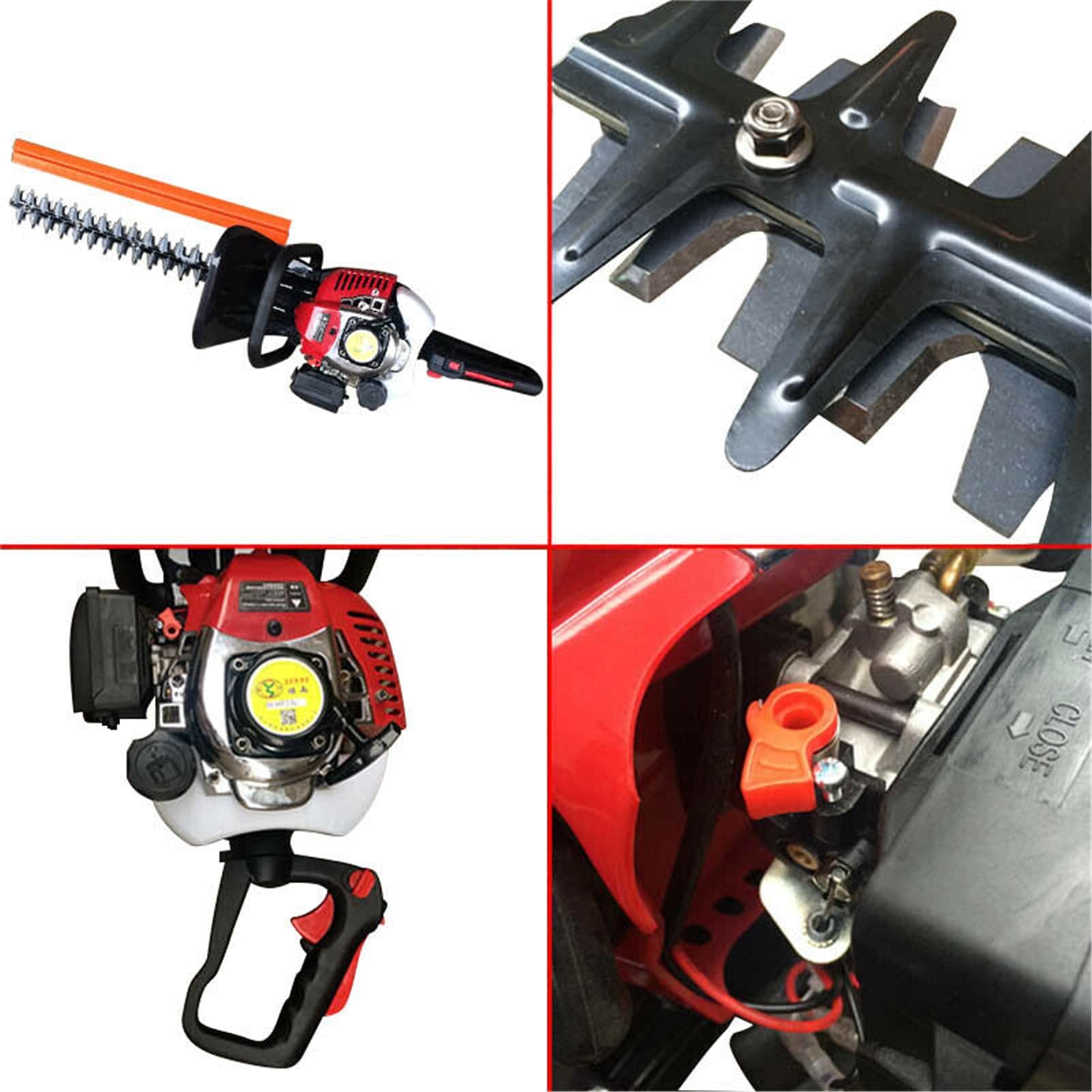 Cortasetos de 56 cm a gas rojo – 2 tiempos 22,5 CC motor cortasetos de jardín