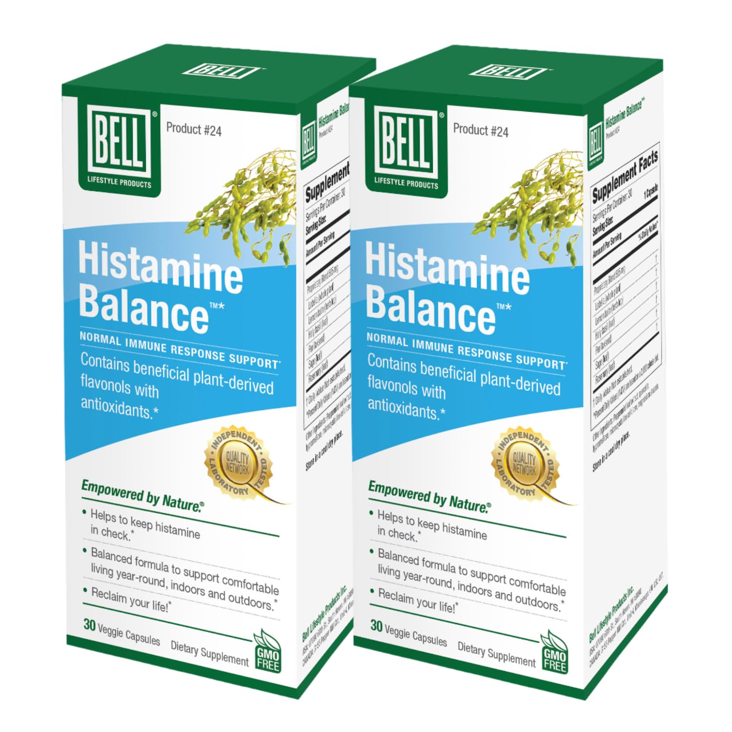 BellHistamine Balance - Natural Supplement, Optimizing Immune Response & Maintaining Healthy Respiration Comfort - Unique Blend, 60 Veggie Caps