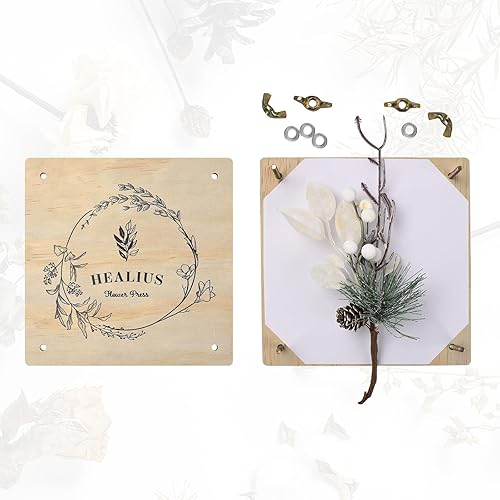 Miniatura 5 de Healius Kit de prensa de flores de lujo (7.5 x 7.5 pulgadas) juego de manualidades ecológico para adultos y niños, incluye tijeras y pinzas, ideal