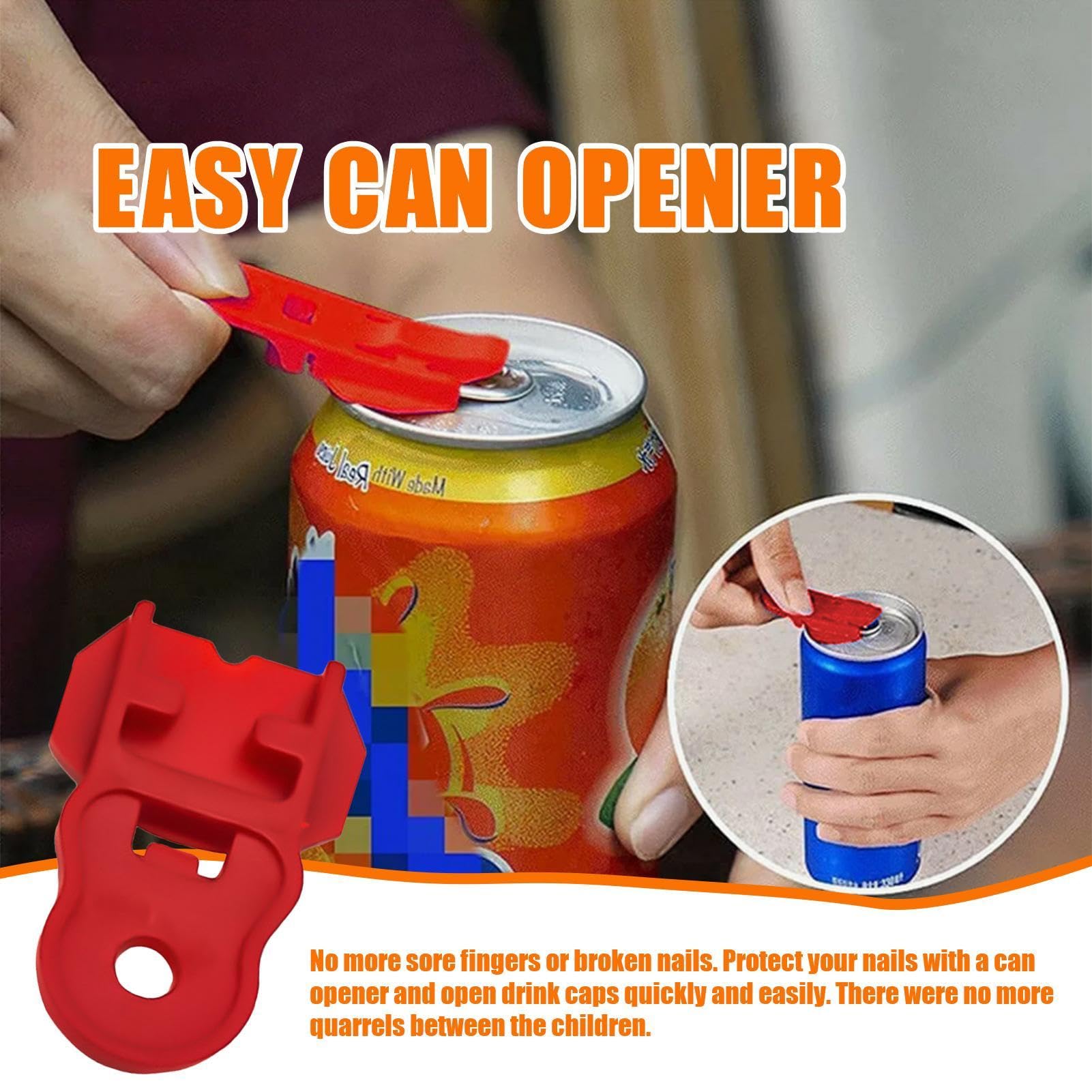 Apriscatole Pop, Apriscatole Di Soda – Apriscatole Per Unghie Lunghe Con Portachiavi | Apriscatole Arcobaleno Per Lattine Di Birra, Un Must Per Gli Anziani - Foto 7