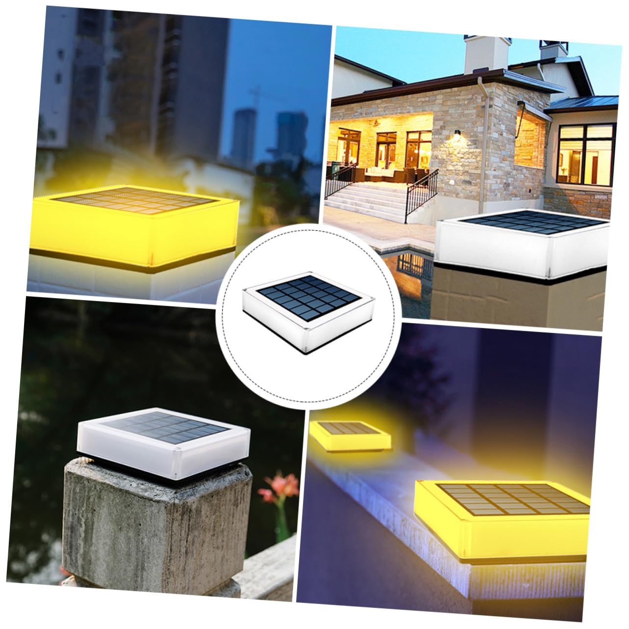 Solar Garten Säulenleuchte aus ABS mit Doppelfarbbeleuchtung Geeignet für Hof und Villa Energiesparende Solarlampe für Außenbereich