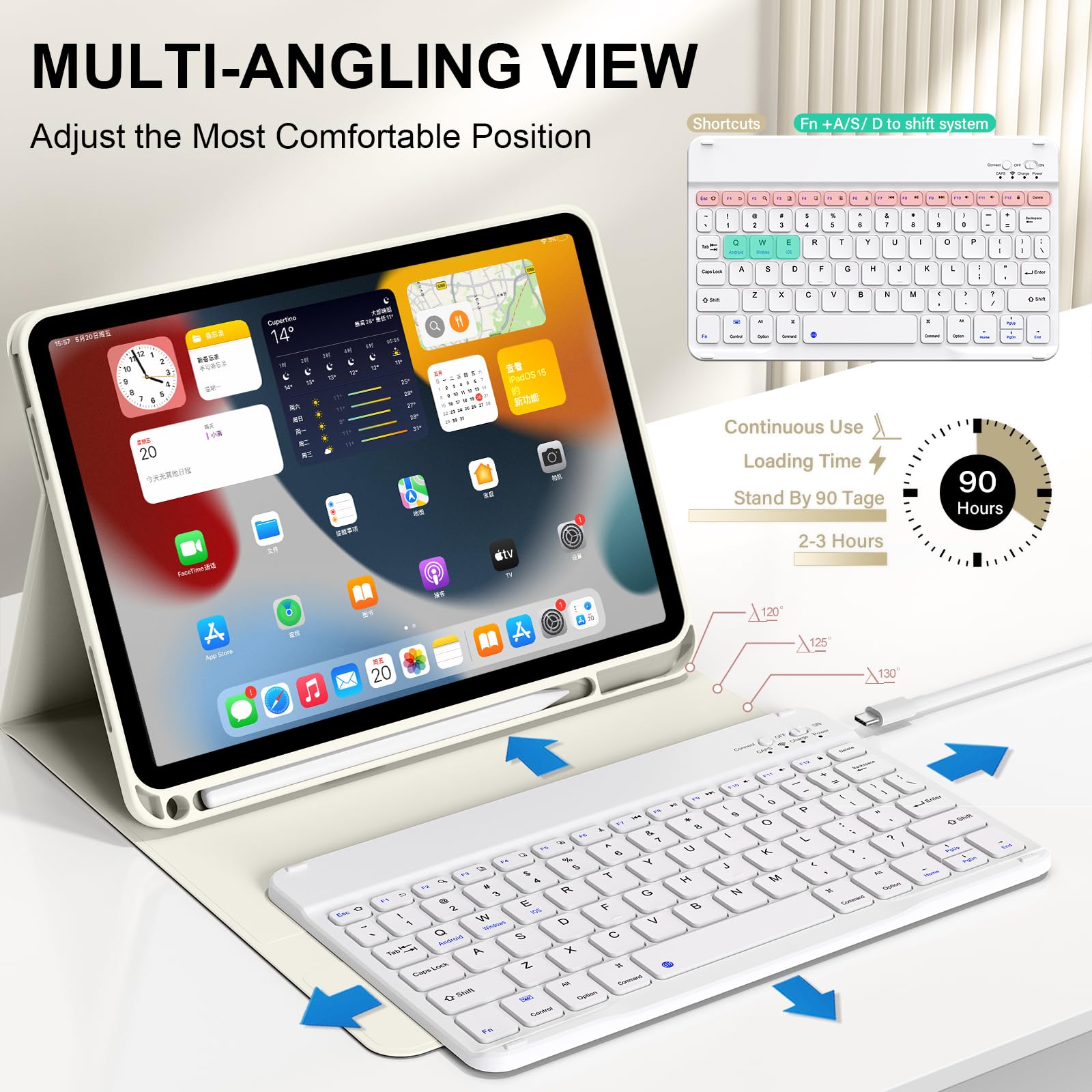 Amazon.com: zoyu Keyboard Case for iPad (A16) 11th Gen 11  ZKTUYU iPad 11th Gen (2025) / 10th Gen (2022) Case with Detachable Wireless Keyb main image 0