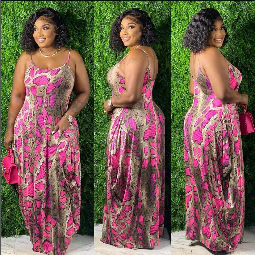 BFFBABY Women's Casual Maxi Dress Sleeveless Tie Dye Spaghetti Strap Summer Plus Size Swing Sundress with Pockets4