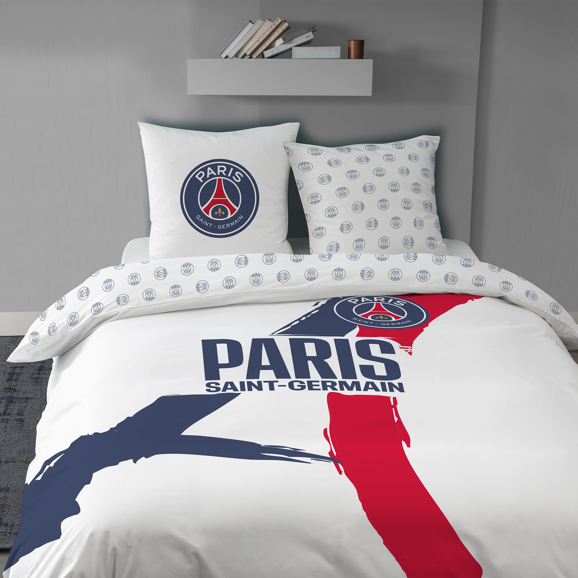 Housse de couette OMYDREAM PSG en coton anti-transpiration pour literie adulte 2 personnes