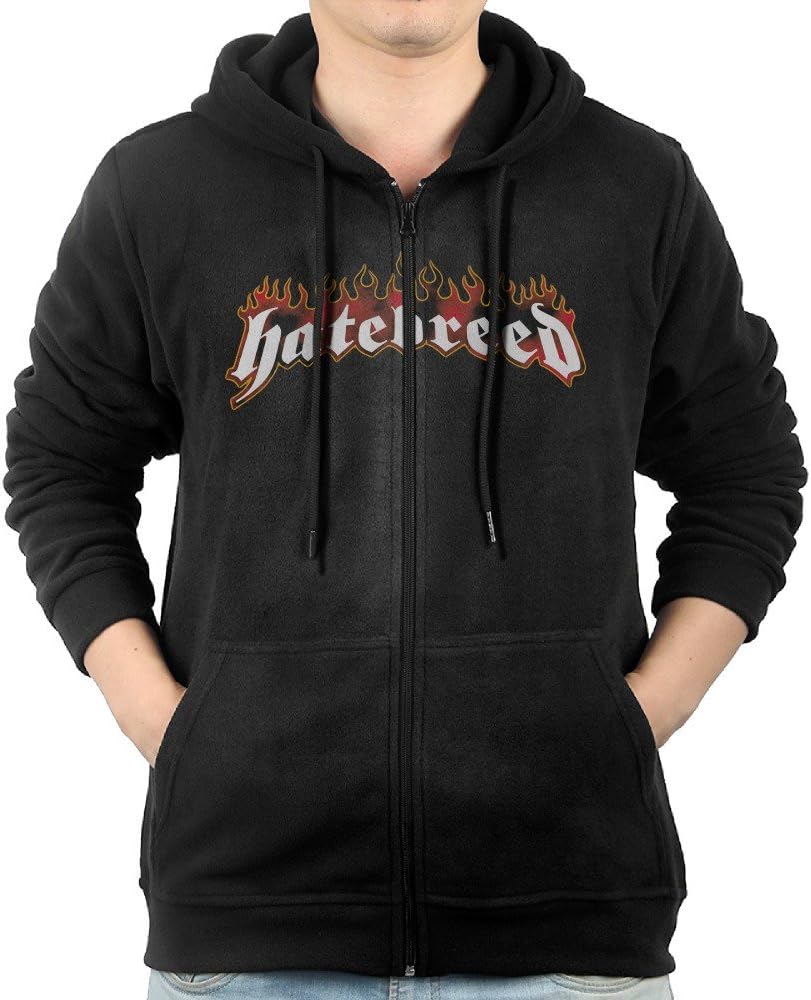 Men Hatebreed Fire Logo Zip Hoodie Sweatshirt