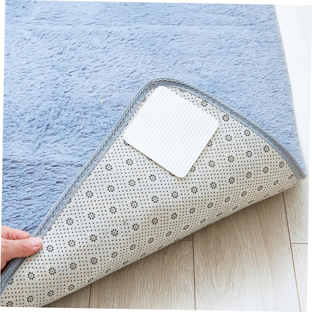 8pcs Non- Carpet Stickers Washable Adhesive for Hardwood Tile More Prevents Rug Movement Non-Woven Easy to Install