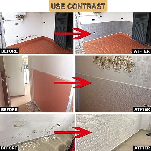 Vista 4 de JOLOV 3D Wall Panels Peel and Stick - PE Foam DIY Self Adhesive, Waterproof, Perfect for Interior Wall Decor in Bedroom & Living Room (20)