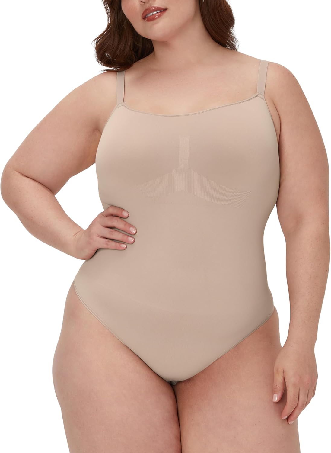 Maidenform womens Seamless Shapewear, Tummy Control Thong Bodysuit, Firm Control Thong Body Shaper