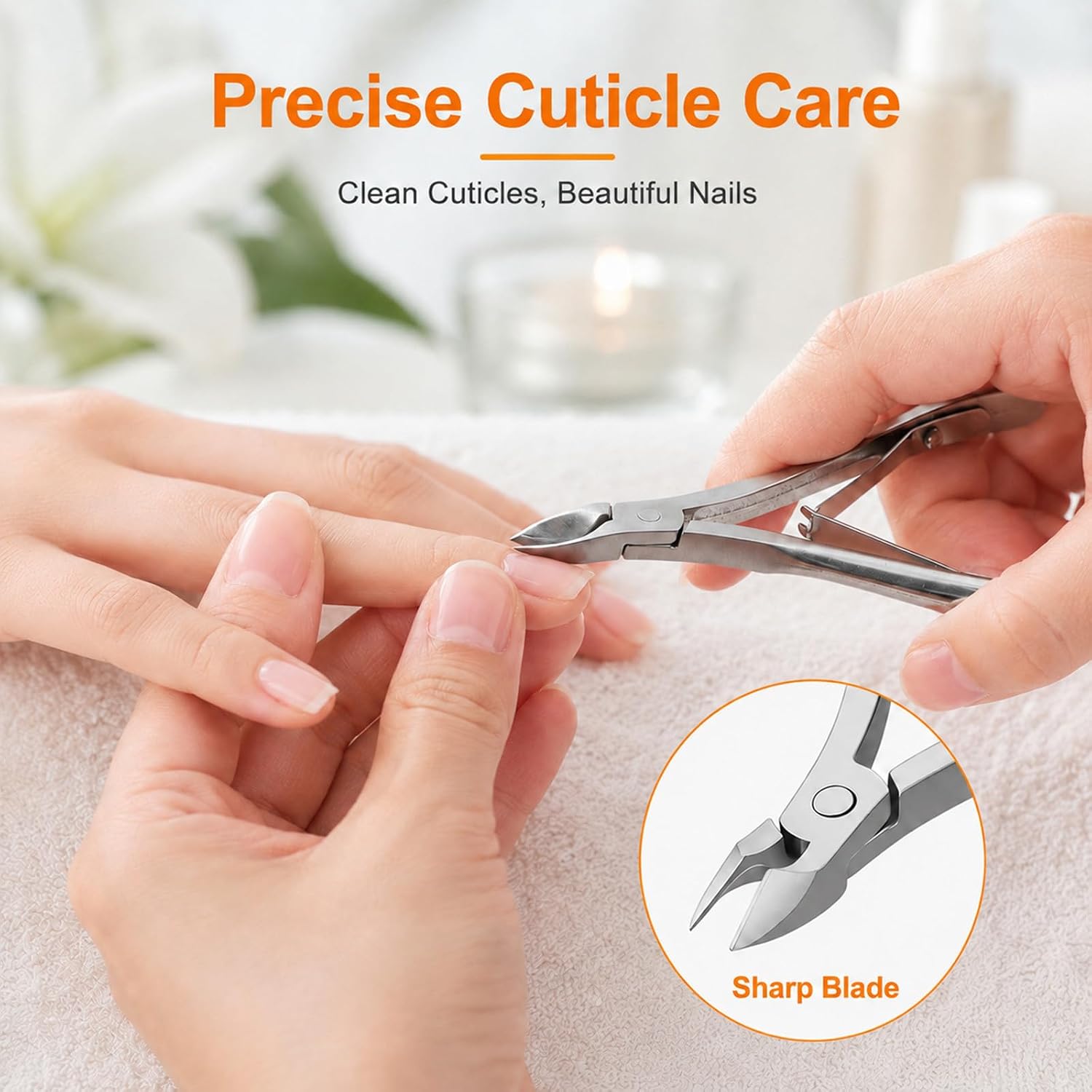 24 Pcs Cuticle Trimmer with Cuticle Pusher, Professional Stainless Steel | Cuticle Nippers, Cutter Clippers and Cuticle Remover Dead Skin Remover Manicure Tools for Fingernails, Toenails (Silver)