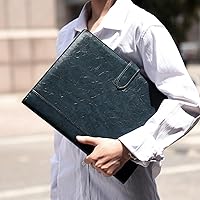 Vista 2 de Wason Portafolio Funda de cuero PU A4 con portapapeles, bloc de notas, formularios, archivos de escritura de documentos, planificador
