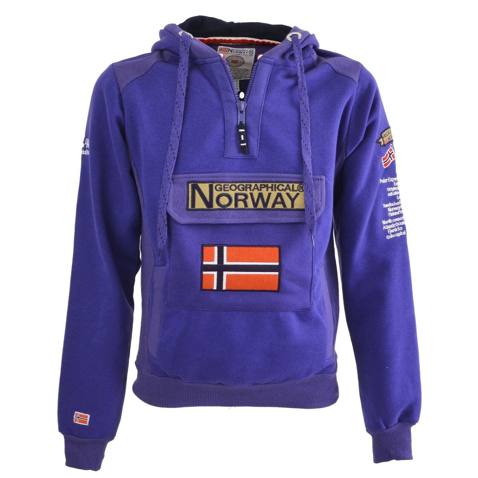 Geographical Norway Men's Purple Gymclass Sweatshirt Hood, M