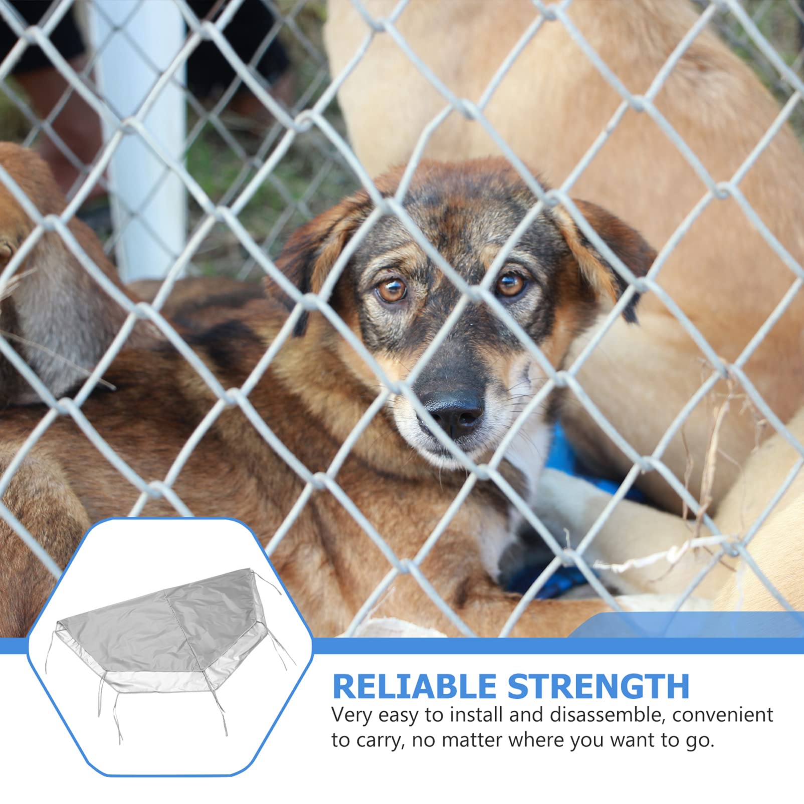 Mipcase Copertura per Recinto per Cani Oxford e Traspirante, Protezione Tetto Antisole per Cuccia da Esterno, Ombra Parziale e Sicurezza per Animali Domestici