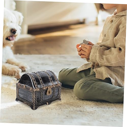 Miniatura 5 de Cabilock Cofre de gemas piratas, 3 piezas de cofre del tesoro pirata, juguete de maquillaje, adornos de juguetes para tesoros transparentes de