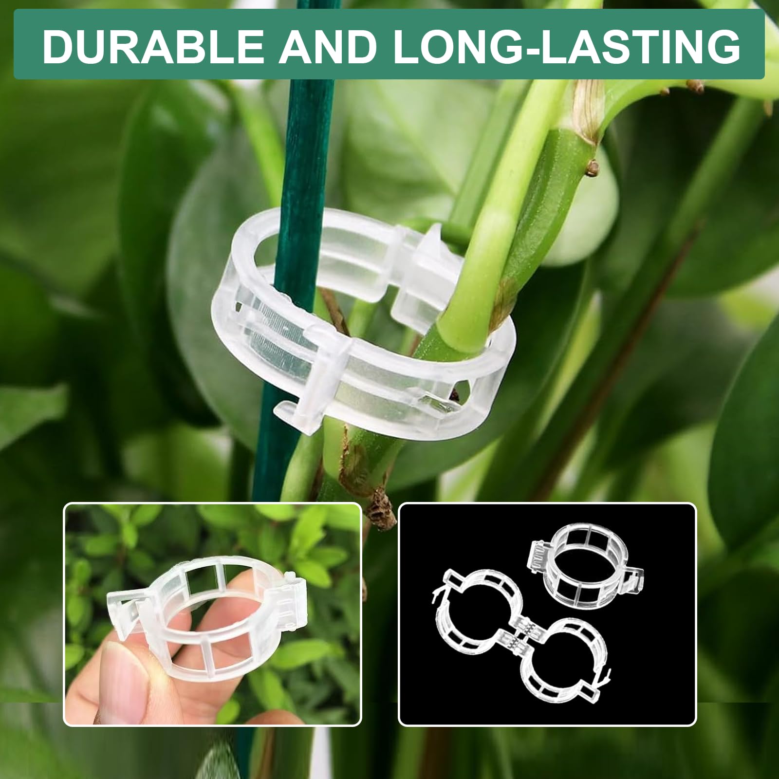 200 Clip Sostegno Piante In Plastica | Per Pomodori, Cetrioli, Viti - Giardinaggio Facile - Foto 7