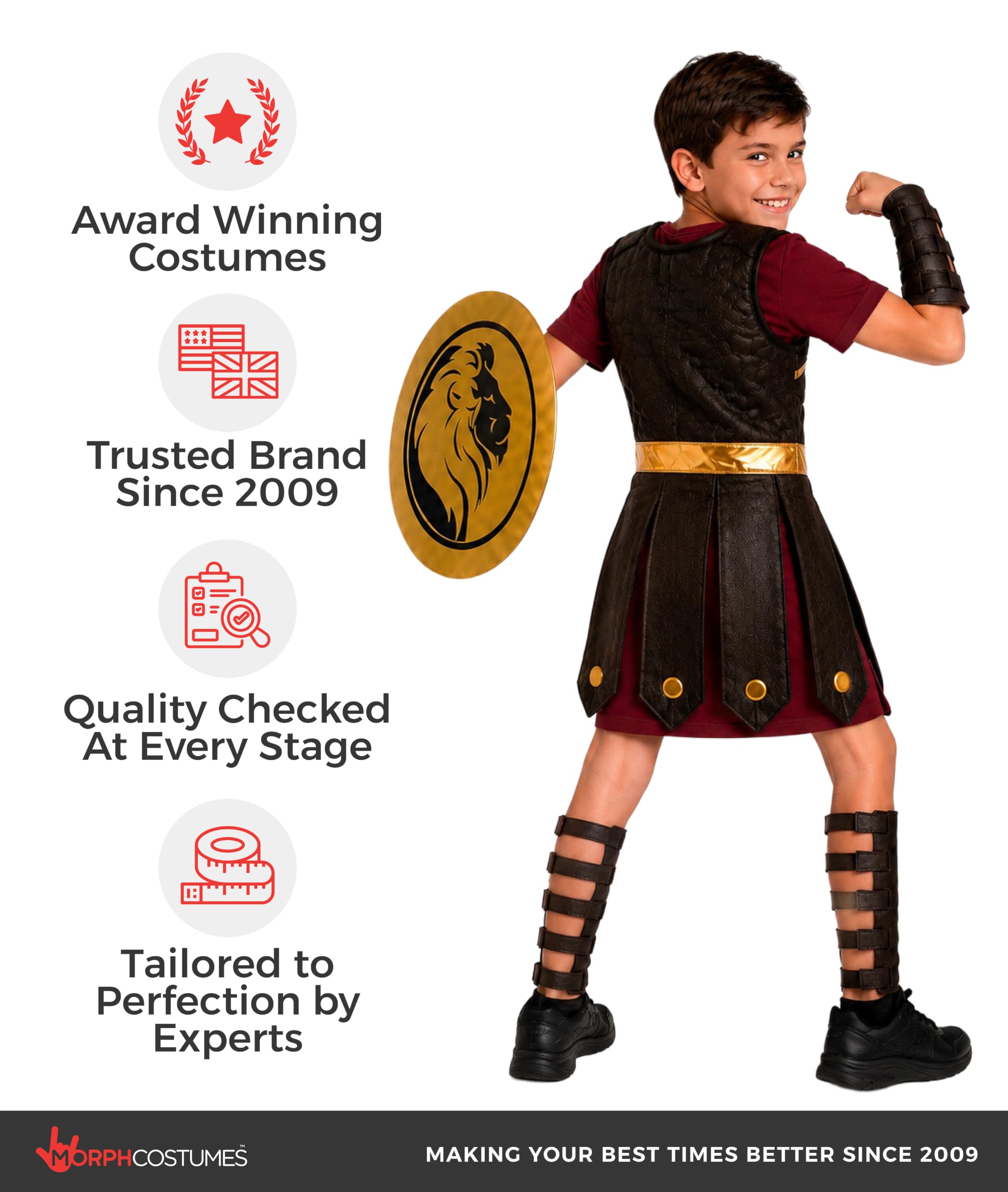 Fun Shack Costume Gladiatore Bambino, Costume Romano Halloween Bambino