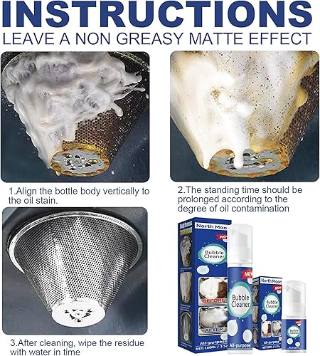 Miniatura 4 de KCRPM Beedac - Spray de limpieza espuma limpiadora de burbujas limpiador de burbujas multiusos para eliminar aceite limpiador de manchas de aceite