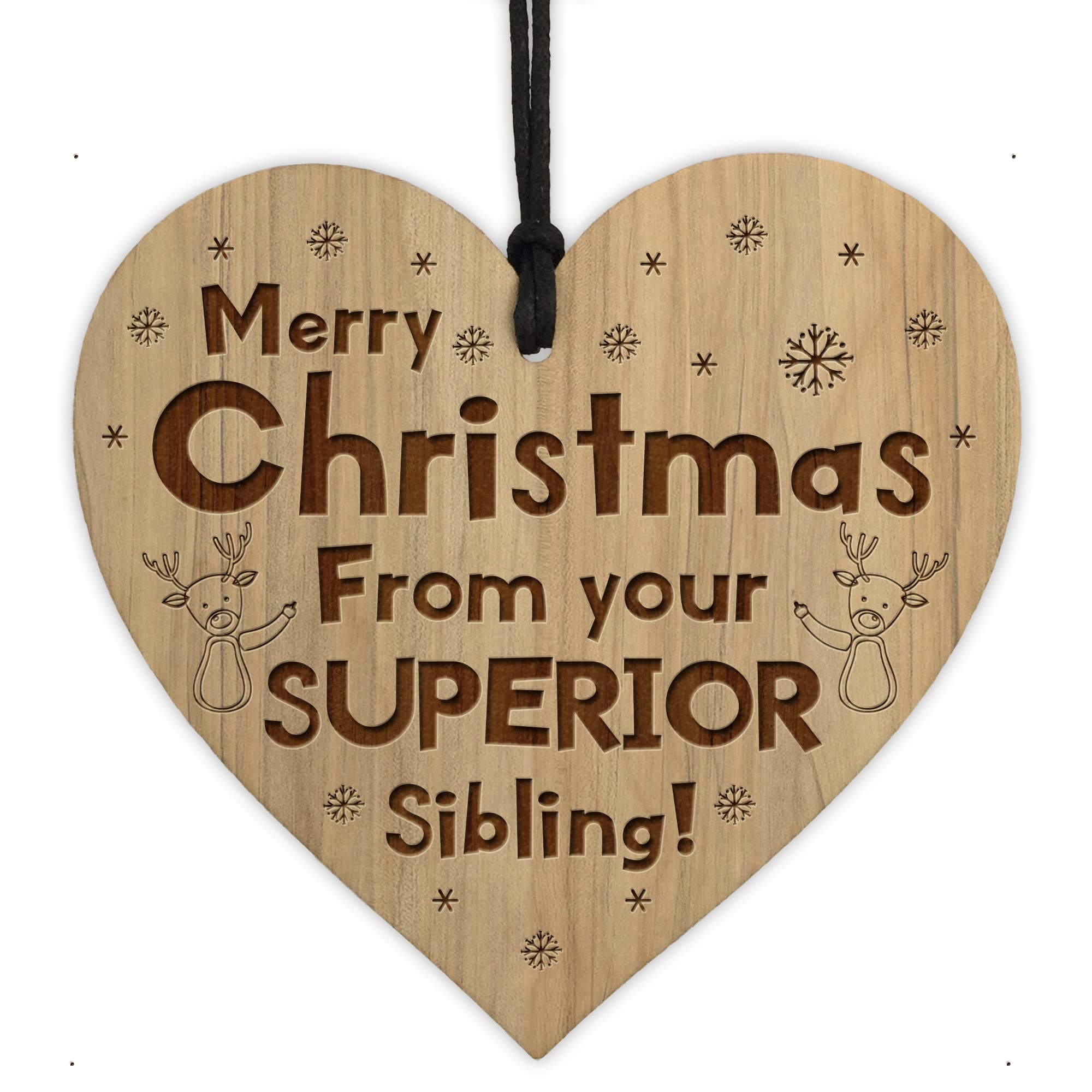Red Ocean Funny Christmas For Brother Sister Engraved Heart Joke Gift For Him Her Keepsake