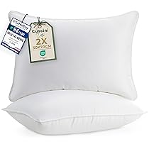 Utopia Bedding Cuscini Letto (Set di 2), 50 x 70 cm Guanciali Letto Coppia, 3D Fibra di Poliestere (Bianco)