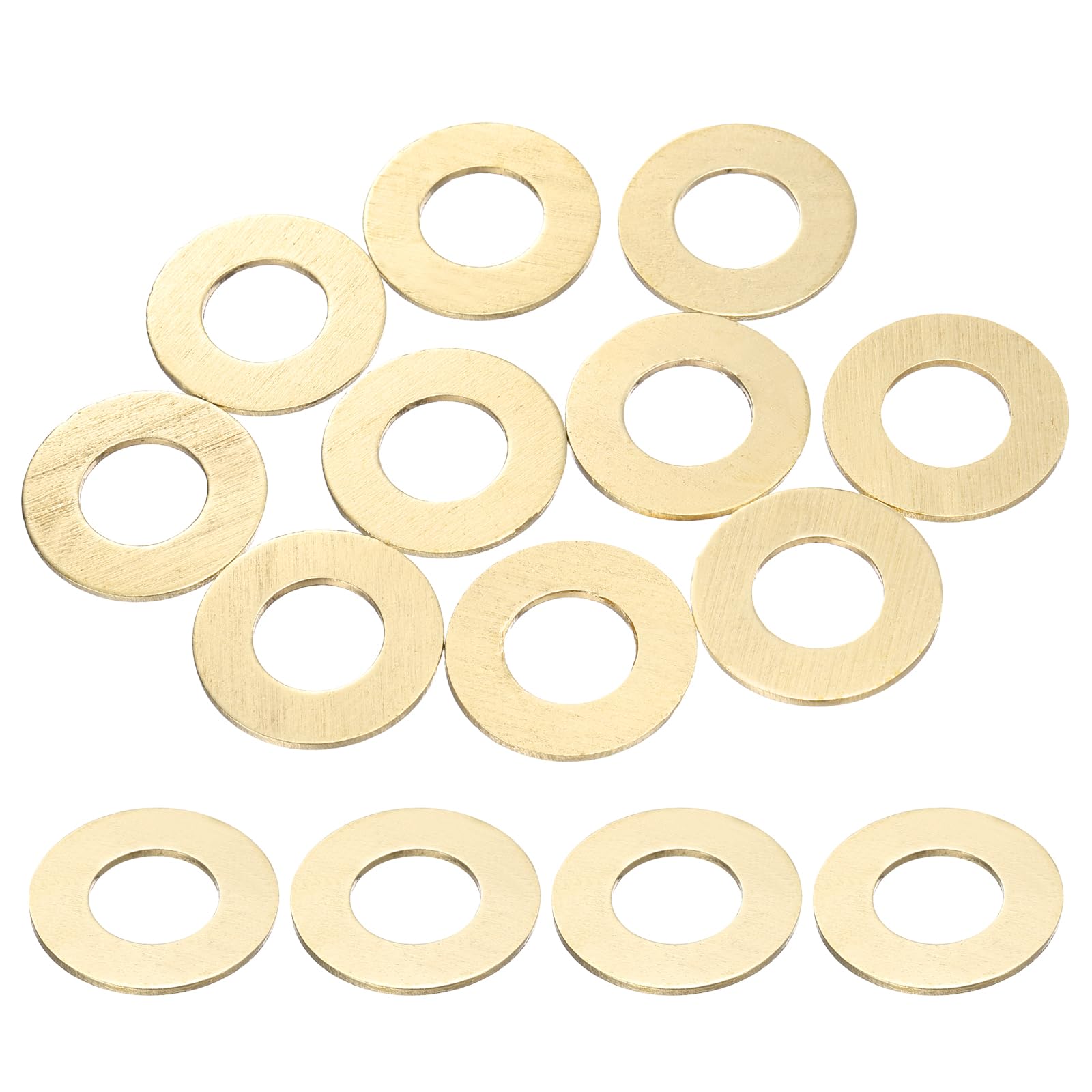 sourcing map 10Pcs M12 Brass Flat Washer, 24mm OD x 12mm ID x 1.2mm Thickness Metal Sealing Washers, Metric Sealing Ring Gasket for Screws Bolts Nuts