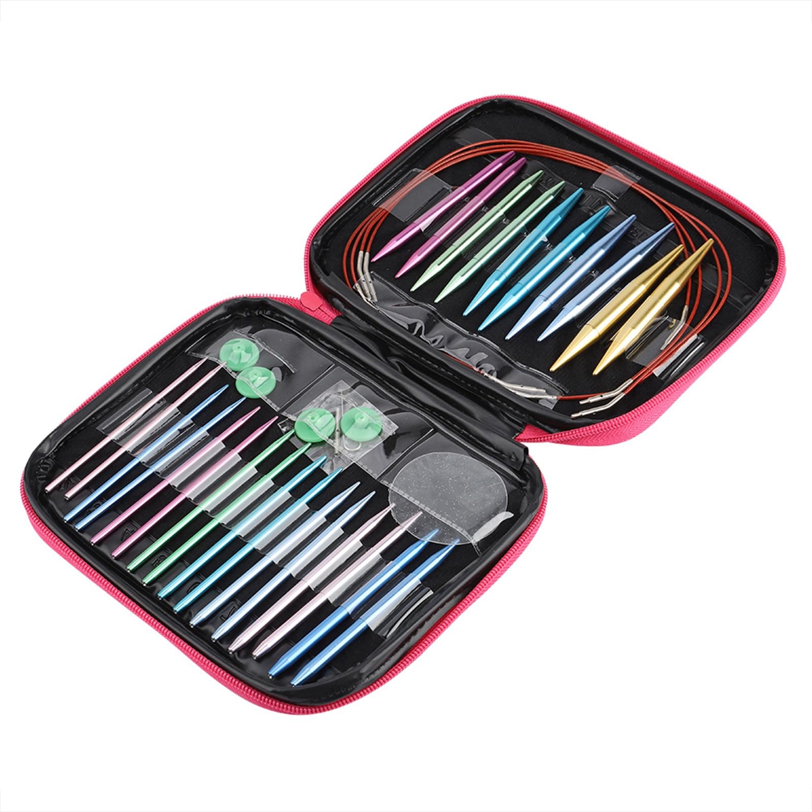 Kit Ferri da Maglia Circolari Nikou, Set di Ferri da Maglia Circolari in Alluminio Intercambiabili
