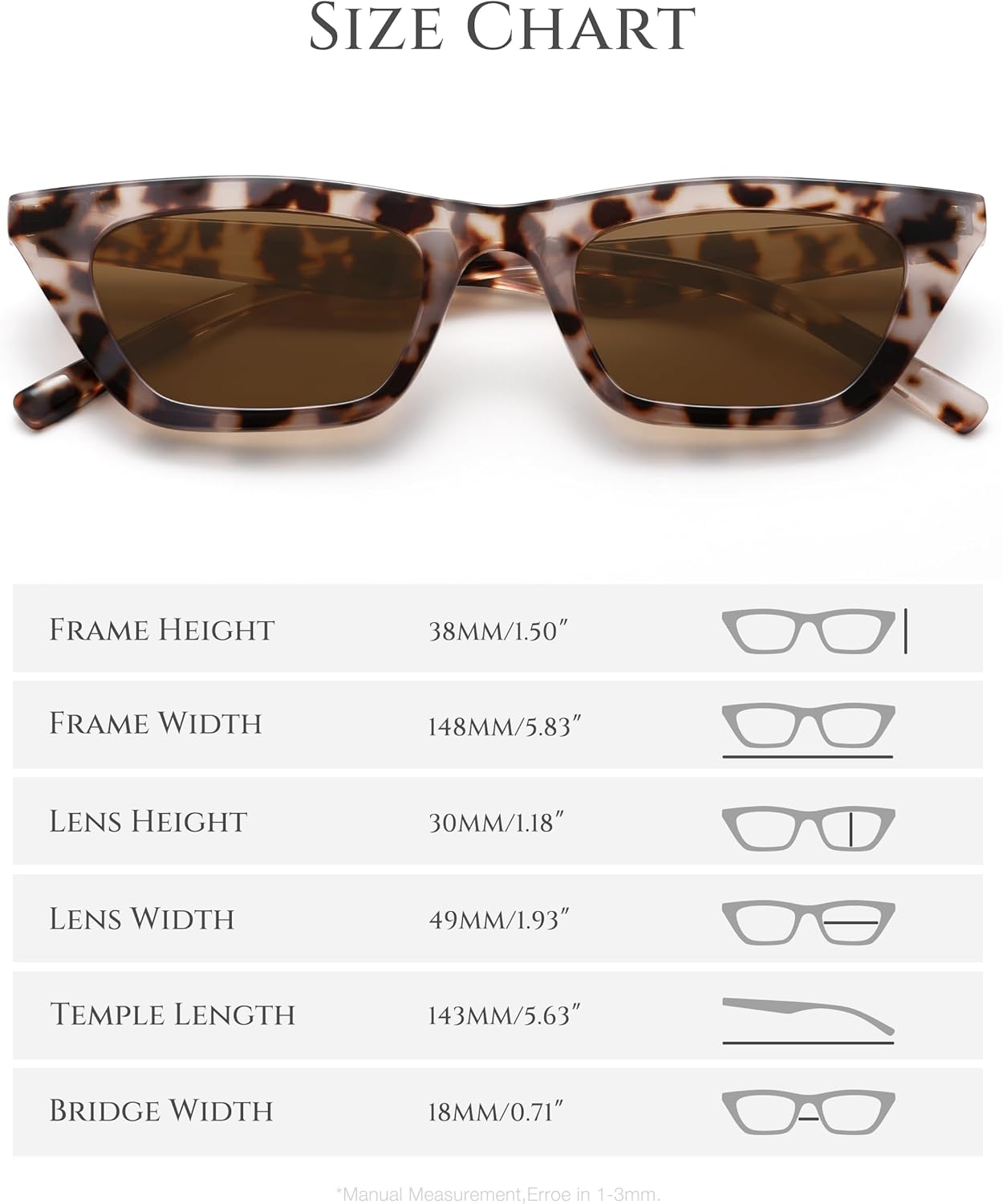 Narrow Square Cat Eye Sunglasses for Women | Retro Vintage-Chic UV400 Driving shades - Image 5