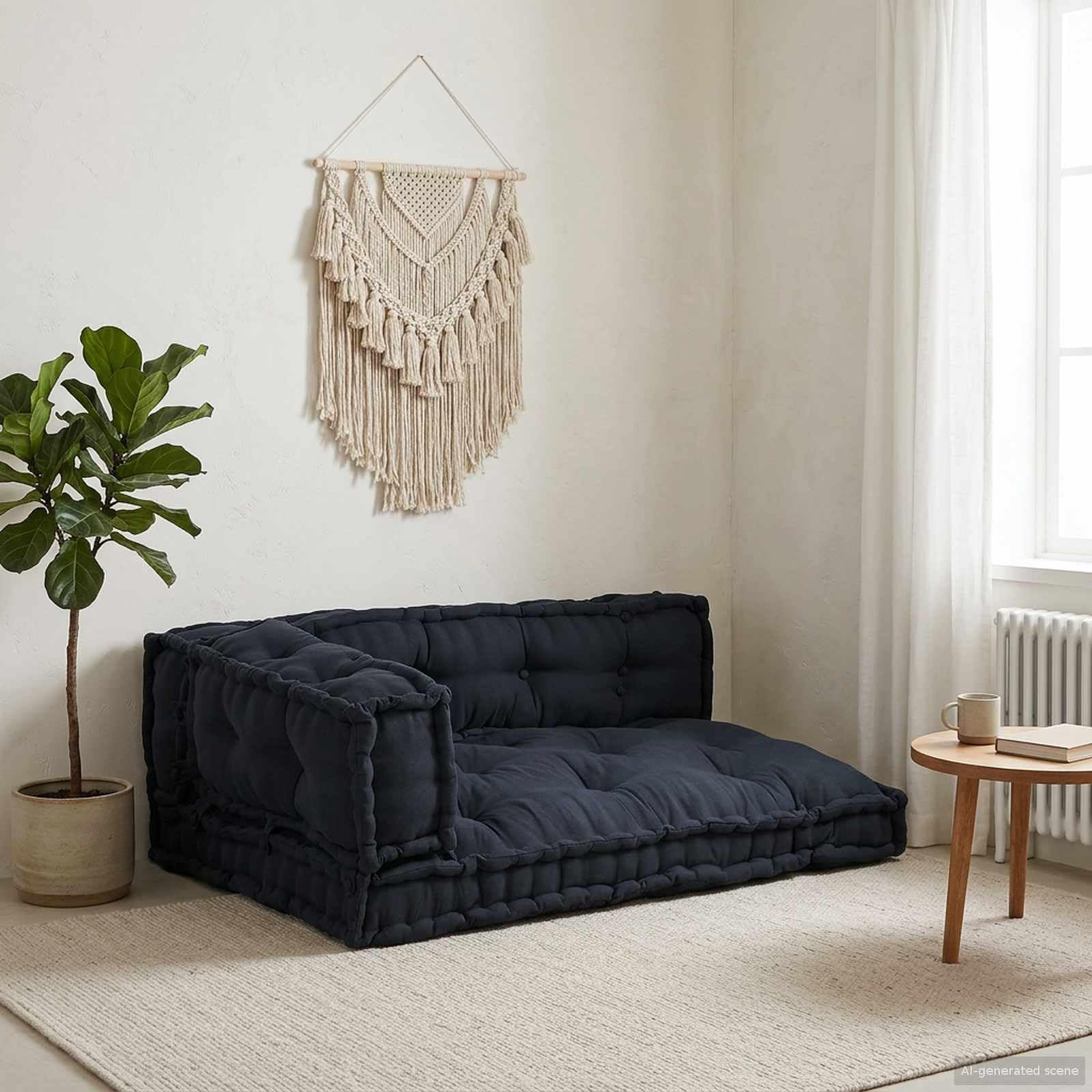 Coussin pour canapé en palette anthracite tissu rembourré haut de gamme