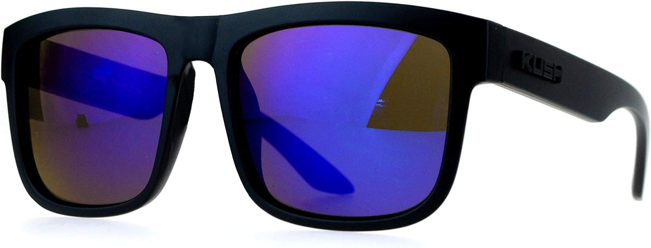 Kush Mens Mirror Lens Gangster Oversize Horn Rim Cholo Sunglasses