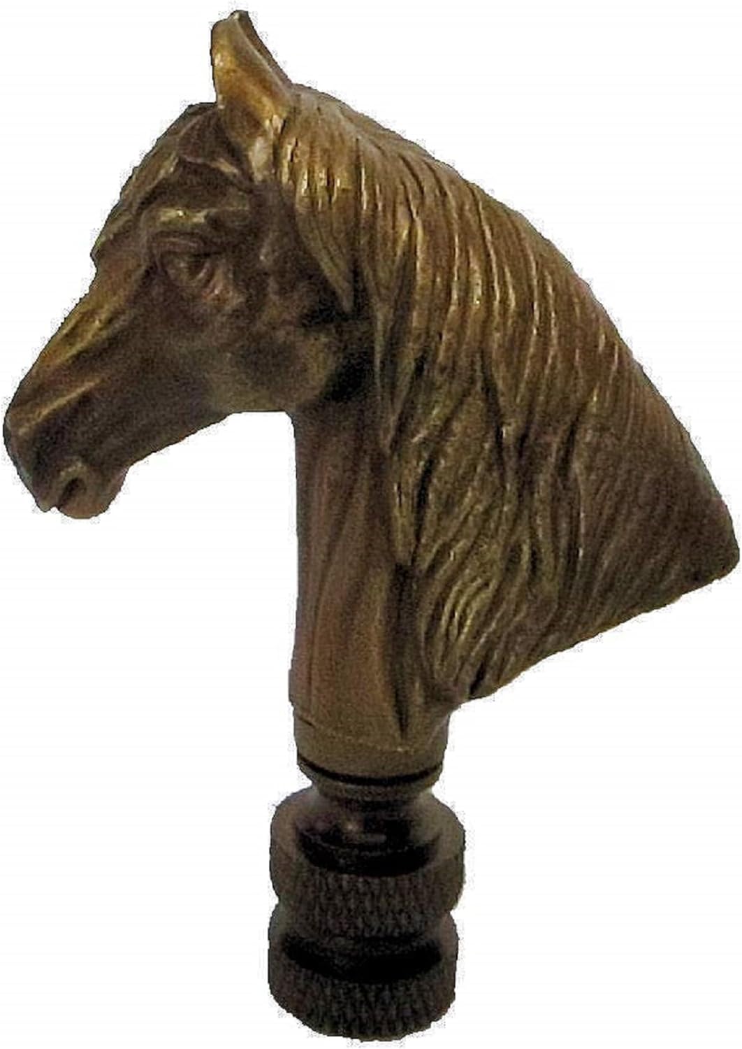 Horse Lamp Shade Finial with Antique Brass finish