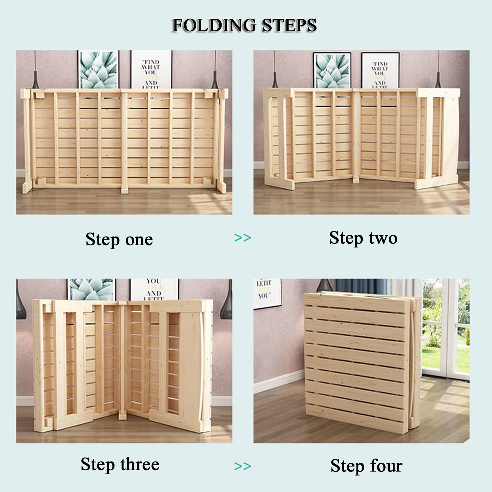 GLJ Cama de Plataforma con Cabecero, Base de Cama de Listones de Madera, No Se Necesita Un Somier, Fundación de Colchón, No Requiere Ensamblaje (Size : 47 * 77inch)