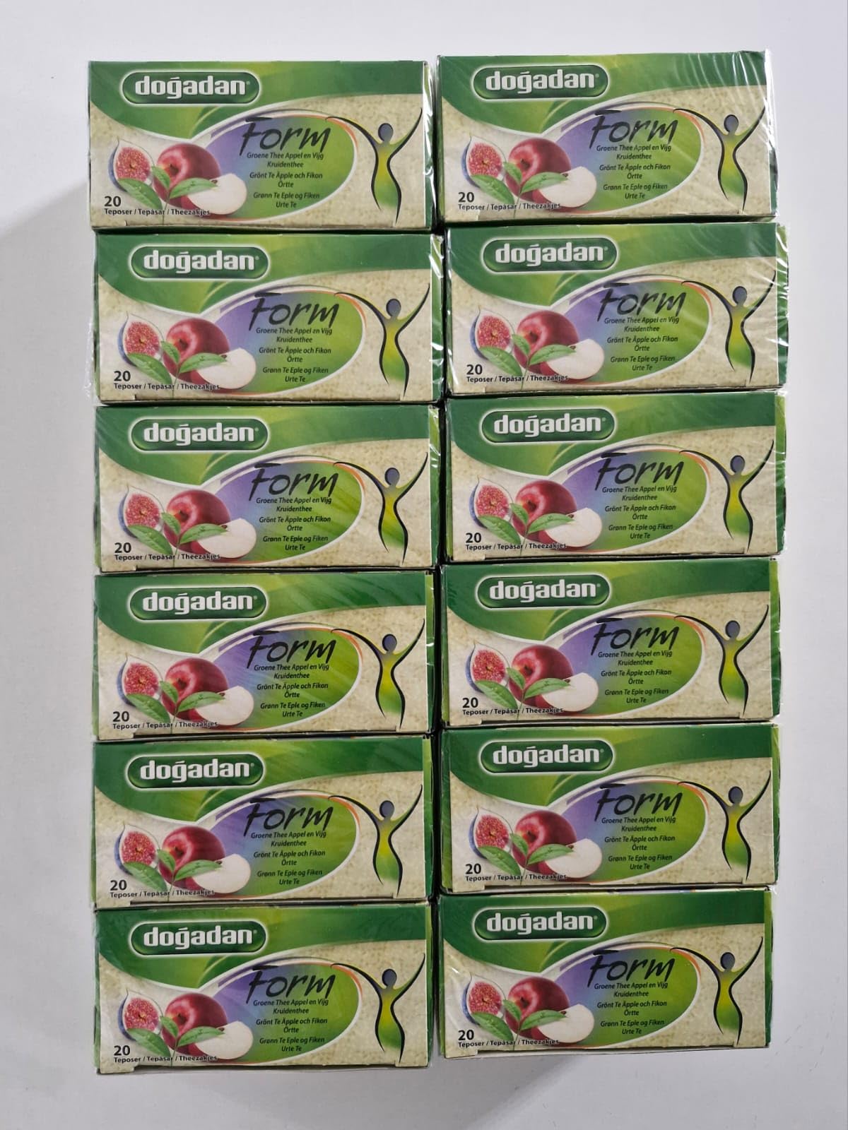 Dogadan Form Thé Vert Pomme Figue 12 Boites x 20 Sachets