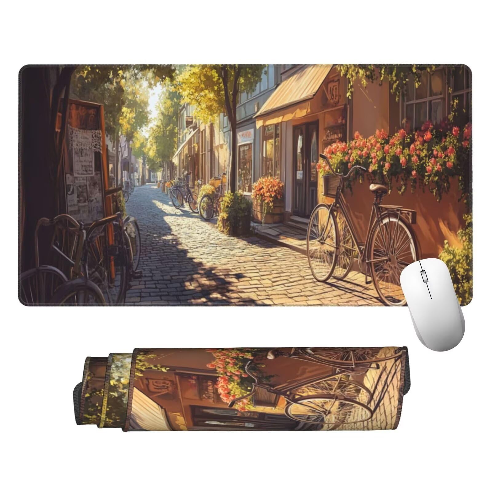 Żółta podkładka pod mysz XXL krajobraz mata na biurko 1600 x 800 x 3 mm zmywalna podkładka do gier na laptopa, z antypoślizgową gumową podstawą do gier, PC, pracowników biurowych Y365