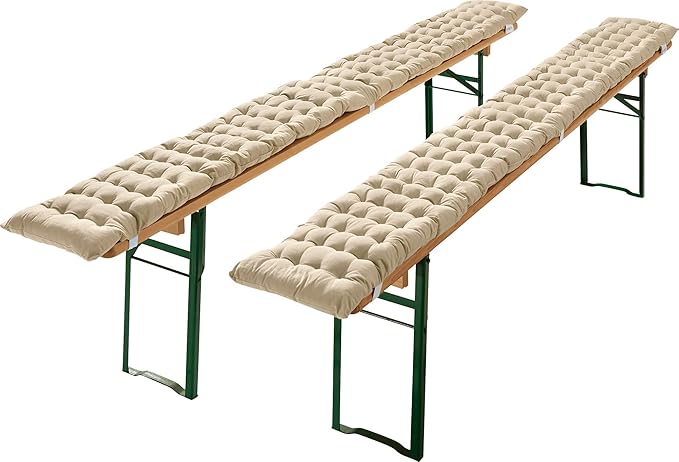 REDBEST BierbankAuflage, Sitzauflage Bierzeltgarnitur gepolstert 2er