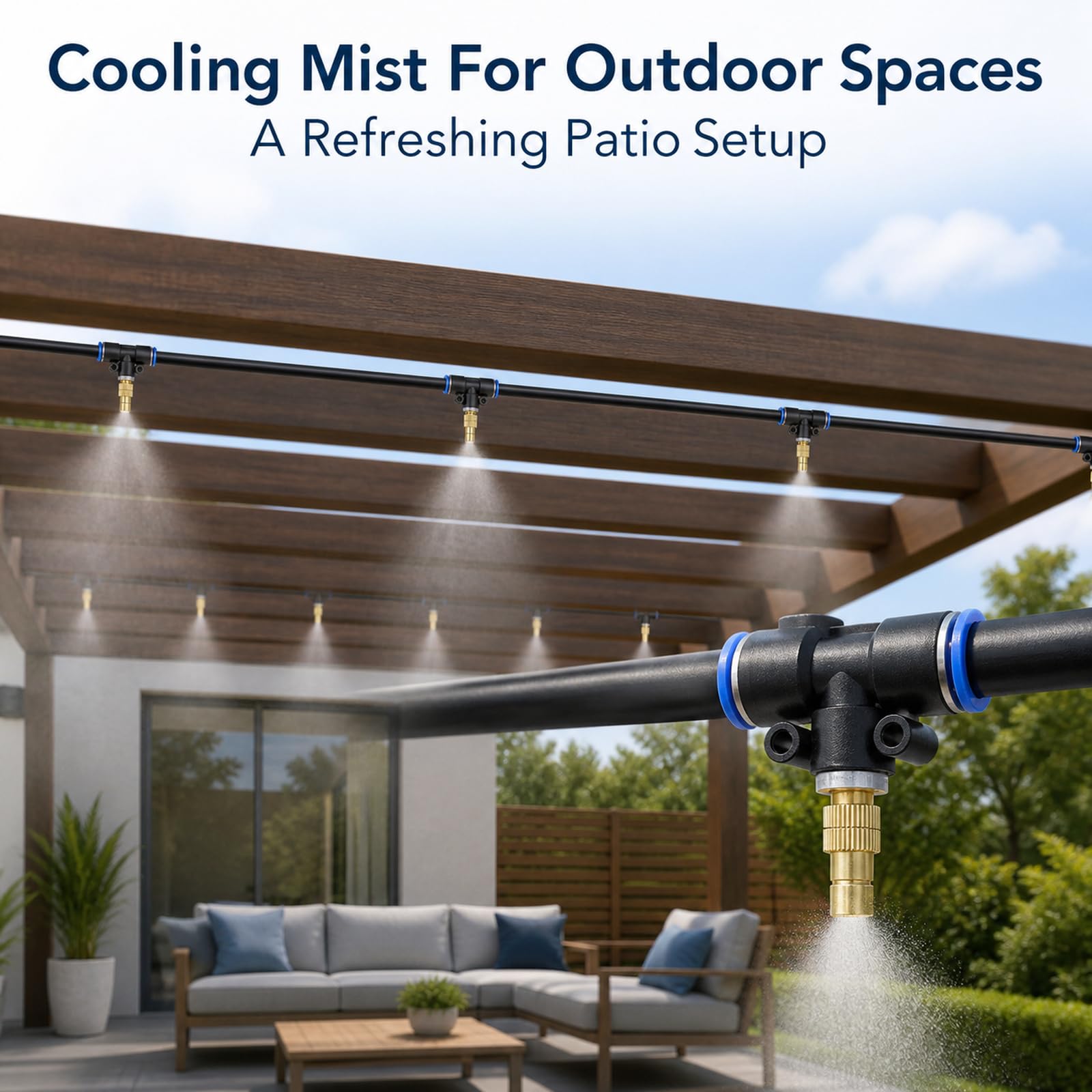 Impianto Irrigazione Giardino,Nebulizzatore per Terrazza Esterno,Sprinkler Irrigazione System,Leak-Proof And Rust-Proof,Suitable for Patios And Potted Plants