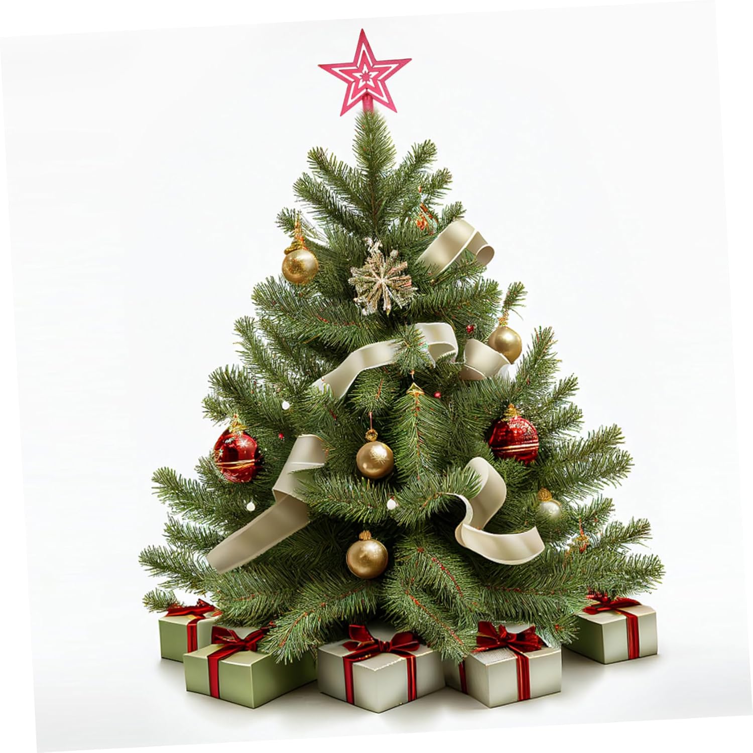 Red Christmas Tree Topper Star Lightweight Treetop Decoration Impeccable Craftsmanship for Holiday