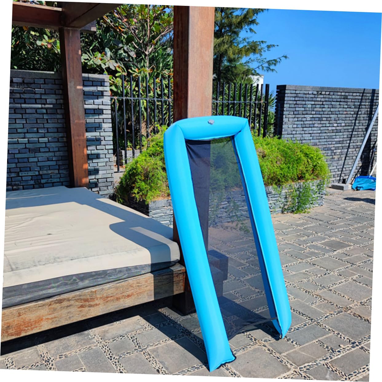 Materassino da Mare Gonfiabile Blu in Nailon, Galleggiante per Nuoto | Atmosfera Estiva, Leggero e Portatile, Facile da Riporre e Trasportare