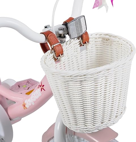 Miniatura 7 de JOYSTAR Unicorn - Bicicleta infantil de 12 pulgadas para niñas de 3 a 4 años con ruedas de entrenamiento, diseño de princesa, color rosa