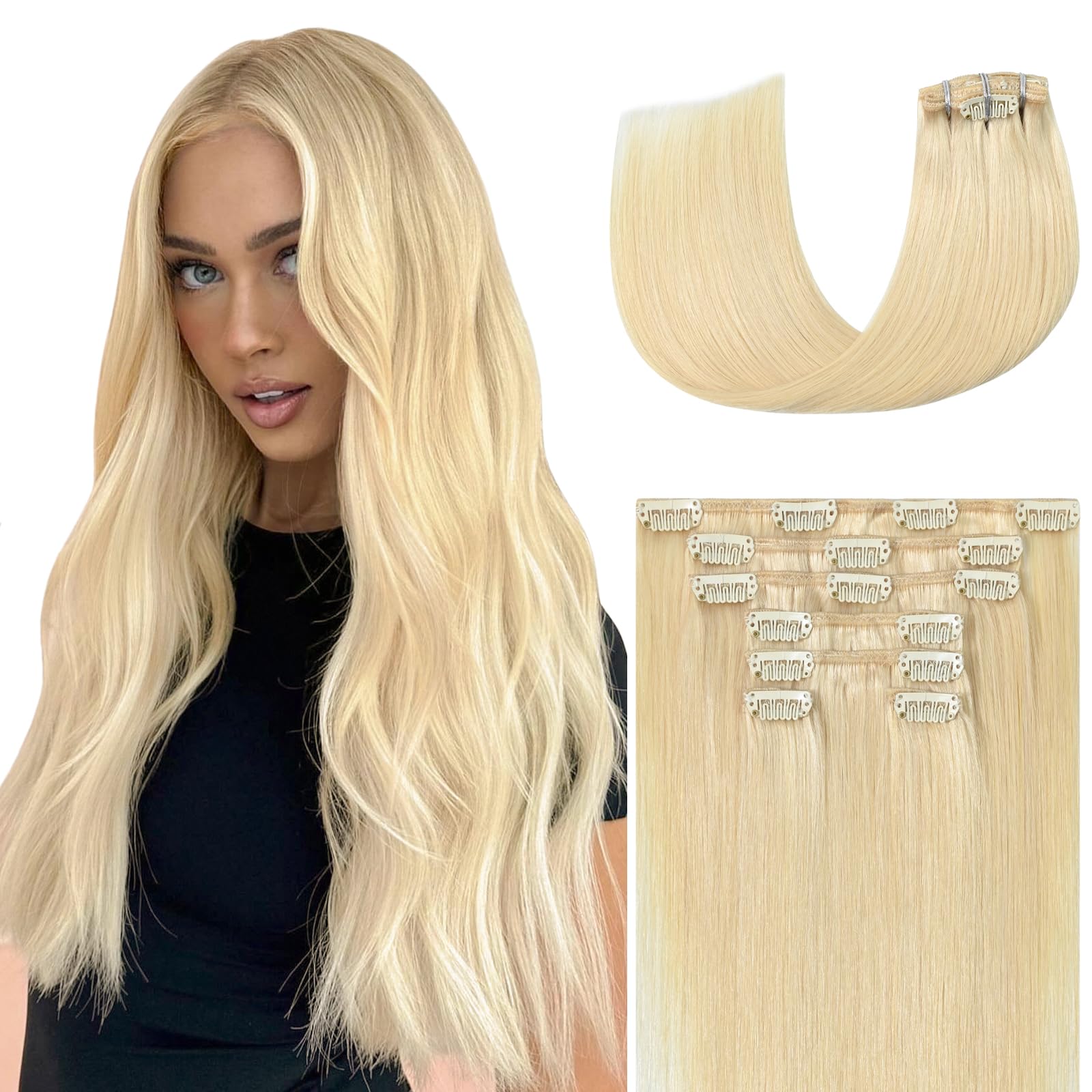 WindTouch Clip in Hair Extensions Human Hair, 15 Inch 75g #4 Medium Brown Hair Extensions for Women Real Human Hair Clip in, Remy Human Hair Extensions Clip ins, Soft Natural Straight — view 26