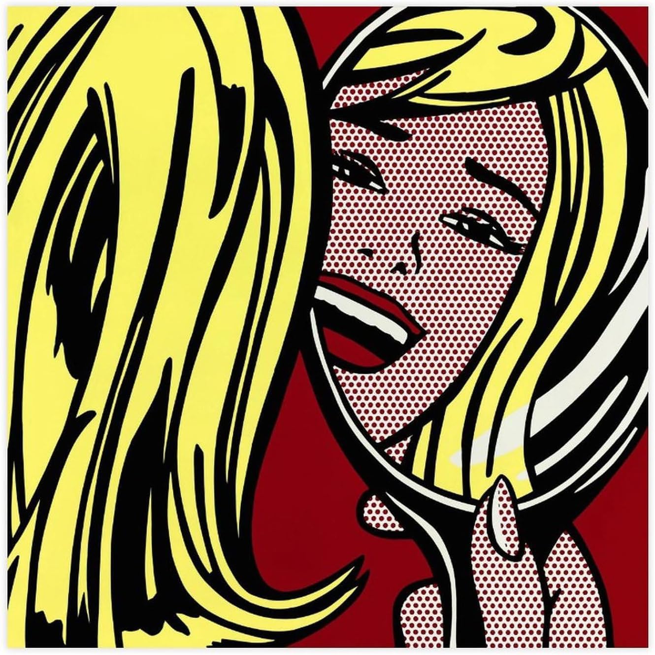ZZYGGN GMGSW Girl in Mirror by Roy Lichtenstein Canvas Poster Modern Wall Art Fashion Painting Roy Lichtenstein Prints for Home Picture Decor 50x50cm Frameless