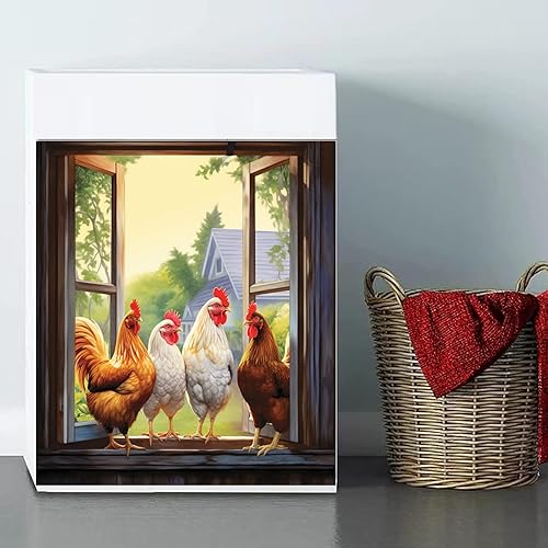 Miniatura 5 de Calcomanías magnéticas de gallo de granja para puerta delantera, cubierta magnética para lavavajillas de granero, decoración de cocina, calcomanía