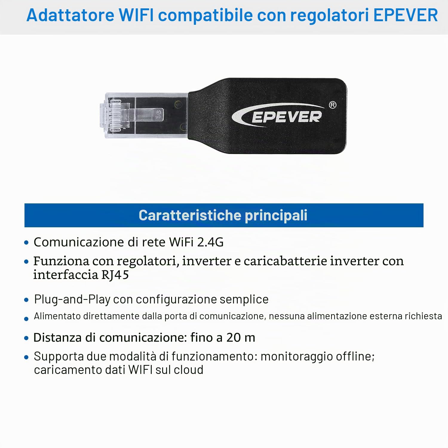 EPEVER MPPT Regolatore di carica solare 40A 12V 24V per pannelli solari auto Max PV 100V regolatore con adattatore WiFi APP set monitor