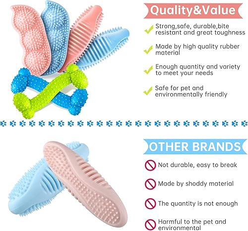 Miniatura 7 de 6 juguetes masticables para perros para la dentición de cachorros de 2 a 8 meses cepillo de dientes suave duradero para el tiempo de juego y la