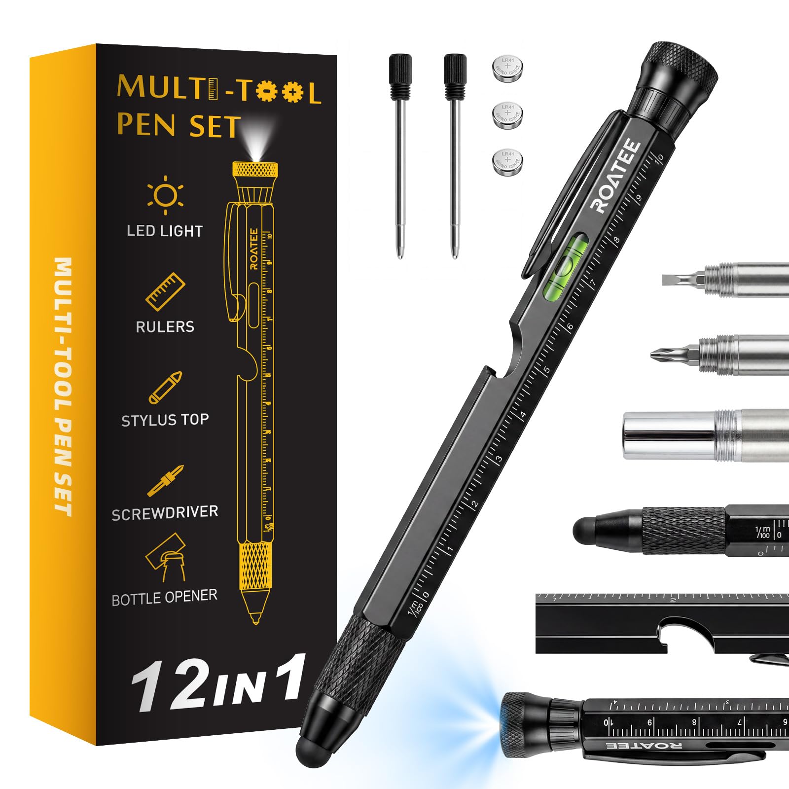 12 in 1 Multitool Pen for Men,Fathers Day Birthday Gift for Dad Husband