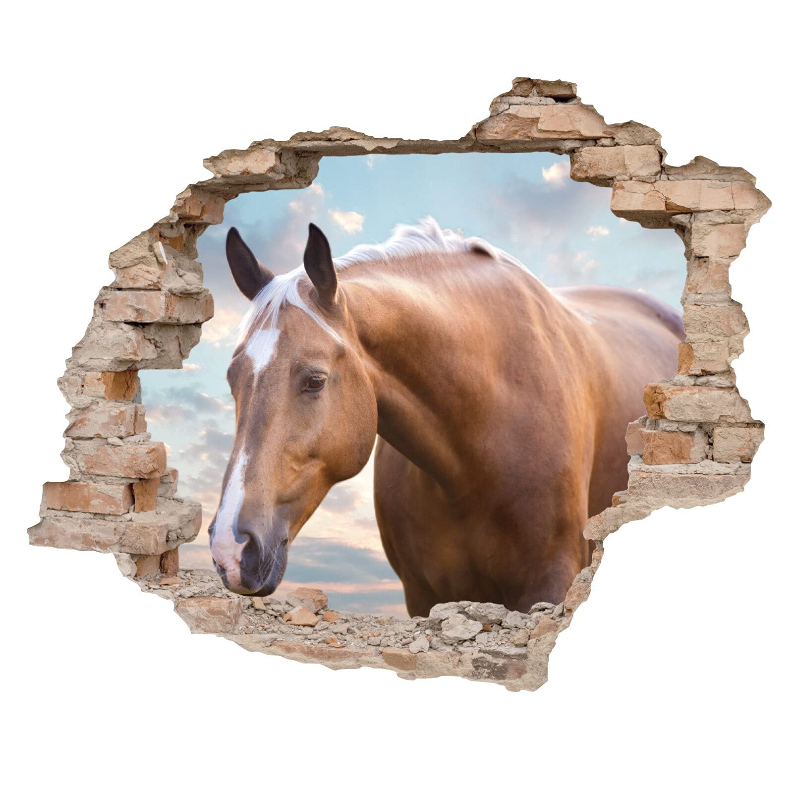 Little Deco 3D Wandsticker Wandaufkleber Wandtattoo Kinderzimmer Mädchen Pferd Wanddeko Spielzimmer Wandbild Poster Tapete Schlafzimmer Kleinkind Horse DL639-5
