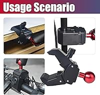 Vista 5 de Base de montaje de abrazadera de bola de 1 pulgada, bola de aleación de aluminio, ajuste para riel de manillar de 0.39 a 1.73 pulgadas de diámetro