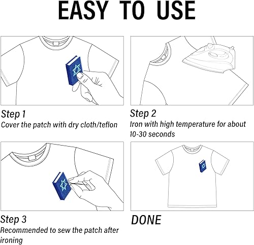 Vista 3 de 8 parches bordados de Hanukkah Feliz Janucá Estrella de David Menorah Dreidel Coser/Planchar en Reparación Bordado Apliques DIY Manualidades