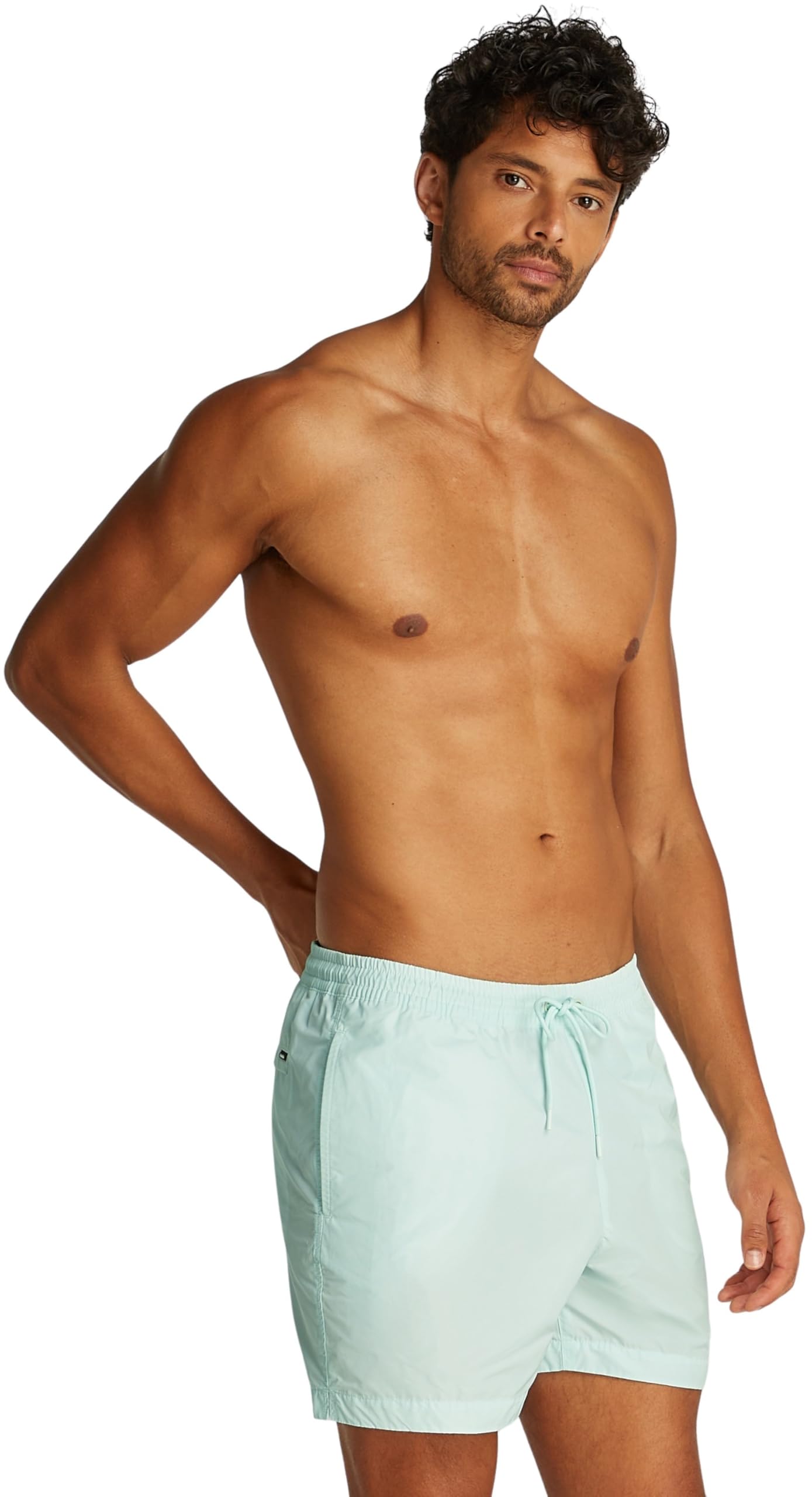Calvin Klein Men’s Medium Drawstring Swim Shorts, Grey (Moonlight Jade), S